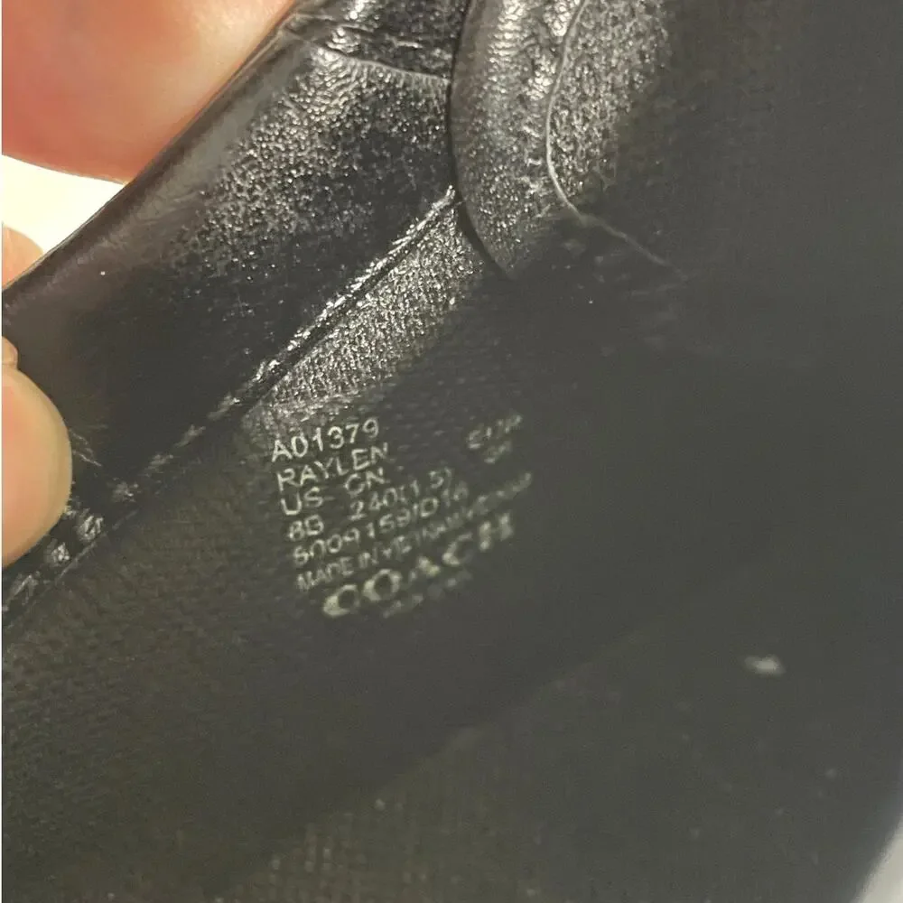 Coach Raylen Sneakers Women's 8 Black Leather Suede Preppy Designer